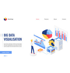 Data analysis process big data concept isometric Vector Image