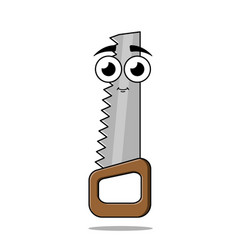 Wood saw cartoon character Royalty Free Vector Image