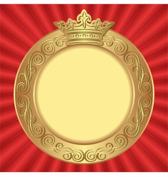 Royal red background with golden frame Royalty Free Vector