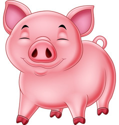 Cartoon happy pig isolated on white backgr Vector Image