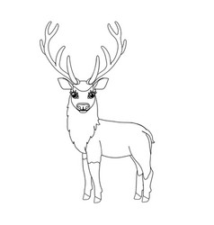 Continuous line drawing reindeer isolated on white