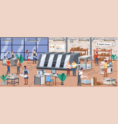 Printing house industry plotter inkjet offset Vector Image