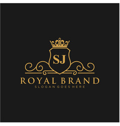 Sj letter initial luxurious brand logo template Vector Image