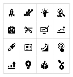 Set line icons of start up Royalty Free Vector Image