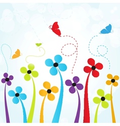 Floral card with butterflies Royalty Free Vector Image