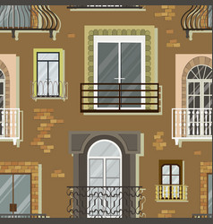 Classic interior with panel moldings and windows Vector Image