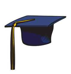 Graduation cap and diploma on white background Vector Image