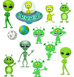 Green alien cartoon Royalty Free Vector Image - VectorStock