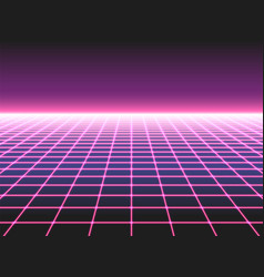 Retro vaporwave background future landscape 80s Vector Image