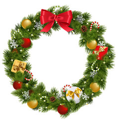 Sweet christmas fir wreath Royalty Free Vector Image