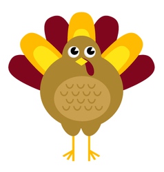 Cute retro Thanksgiving Turkey isolated on beige Vector Image