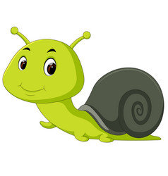 Happy snail crawling Royalty Free Vector Image