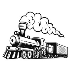 Retro train isolated on white background design Vector Image