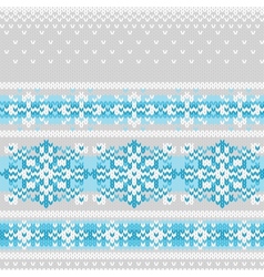 Seamless knitted pattern with snowflakes Vector Image