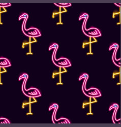 Retro 80s flamingo pattern background Royalty Free Vector