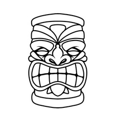 Tiki tribal wooden mask design element for logo Vector Image