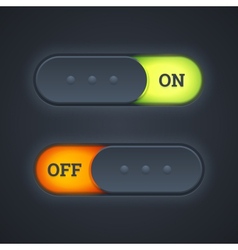 Red and green on off switch button Royalty Free Vector Image