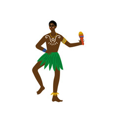 African man dancing male aboriginal with painted Vector Image