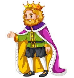 King wearing red robe Royalty Free Vector Image