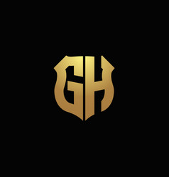 Ge logo monogram with gold colors and shield Vector Image