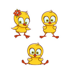 Cute chicken girl with a bow Royalty Free Vector Image