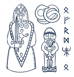 Ancient iceland pattern seamless design Royalty Free Vector