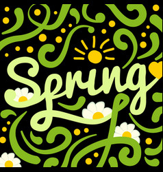 Hello spring hand drawn calligraphy and brush pen Vector Image