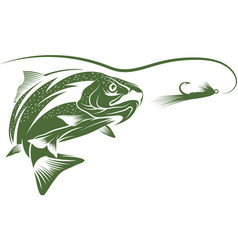 Design template trout and lure Royalty Free Vector Image