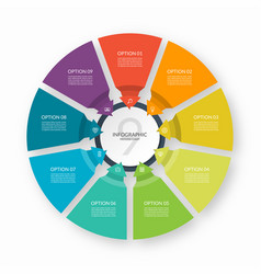 Infographic circle template with 9 steps Vector Image