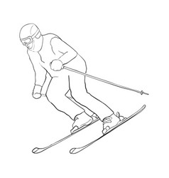 Drawing Line Skier Vector Images Over 110