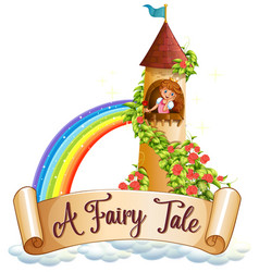 Font design for word a fairy tale with princess Vector Image