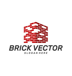 Brick building logo design brickwork simple Vector Image