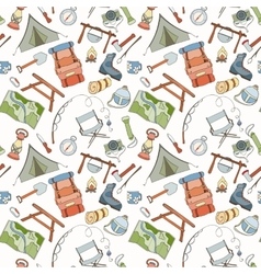 Seamless camping pattern Royalty Free Vector Image