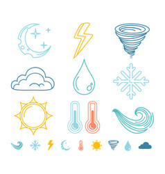 Flat weather icons Royalty Free Vector Image - VectorStock