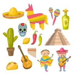 Set of mexican symbols Royalty Free Vector Image