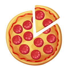 Chicago Pizza Top View Cartoon Food Royalty Free Vector