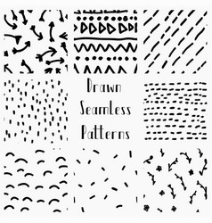 Pen Drawing Seamless Textures Royalty Free Vector Image