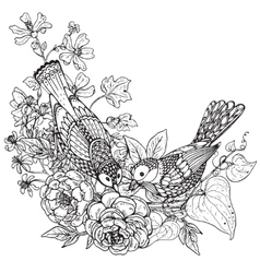 Two hand drawn graphic Royalty Free Vector Image
