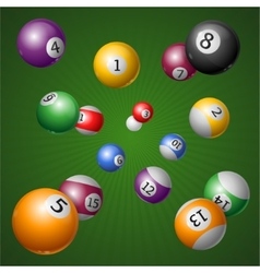 Pixel art green billiard table with colorful balls