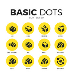 Set icons of box Royalty Free Vector Image - VectorStock