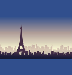 Beauty landscape paris city skyline silhouette Vector Image