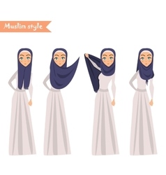 Muslim woman wears hijab Royalty Free Vector Image