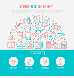 Science and laboratory concept in circle Vector Image