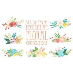 Floral compositions set Royalty Free Vector Image