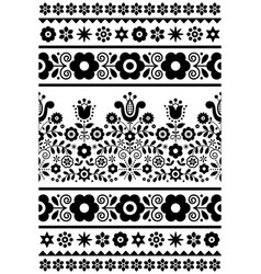 Cute polish floral folk art design elements Vector Image