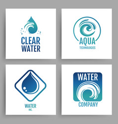 Water wave logo template Royalty Free Vector Image