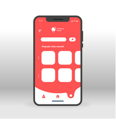 Red restoraunt menu ui ux gui screen for mobile Vector Image