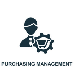 Purchasing management icon monochrome sign from Vector Image