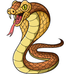 Cartoon king cobra snake mascot Royalty Free Vector Image