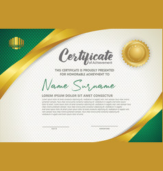 Luxury horizontal certificate template Royalty Free Vector